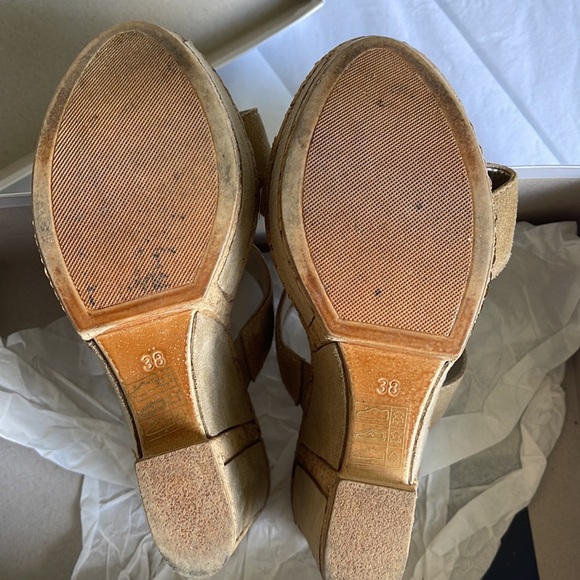 Italian Wedge Sandals with Gold Studs - Picture 6 of 7